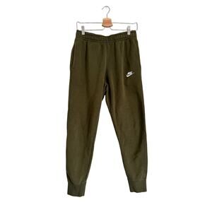 Nike Jogger Pants Men's Size Small Green Tapered Joggers Swoosh